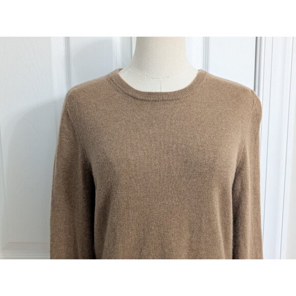 Quince Mongolian Cashmere Crew Neck Sweater Medium Teak Beige - Picture 2 of 11